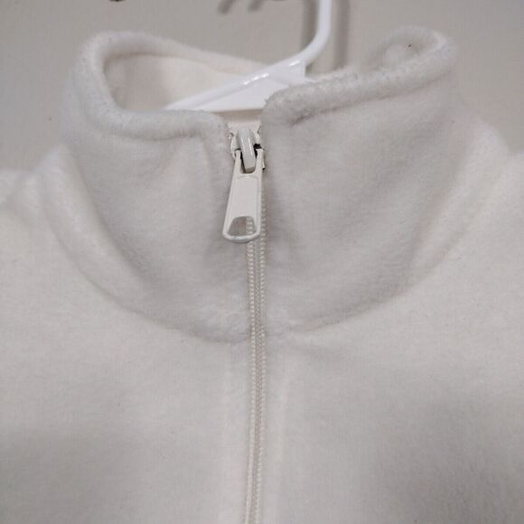 Fleece White Vest Columbia Benton Size M Zip Up Casual Cowl neck Pockets - Picture 7 of 14